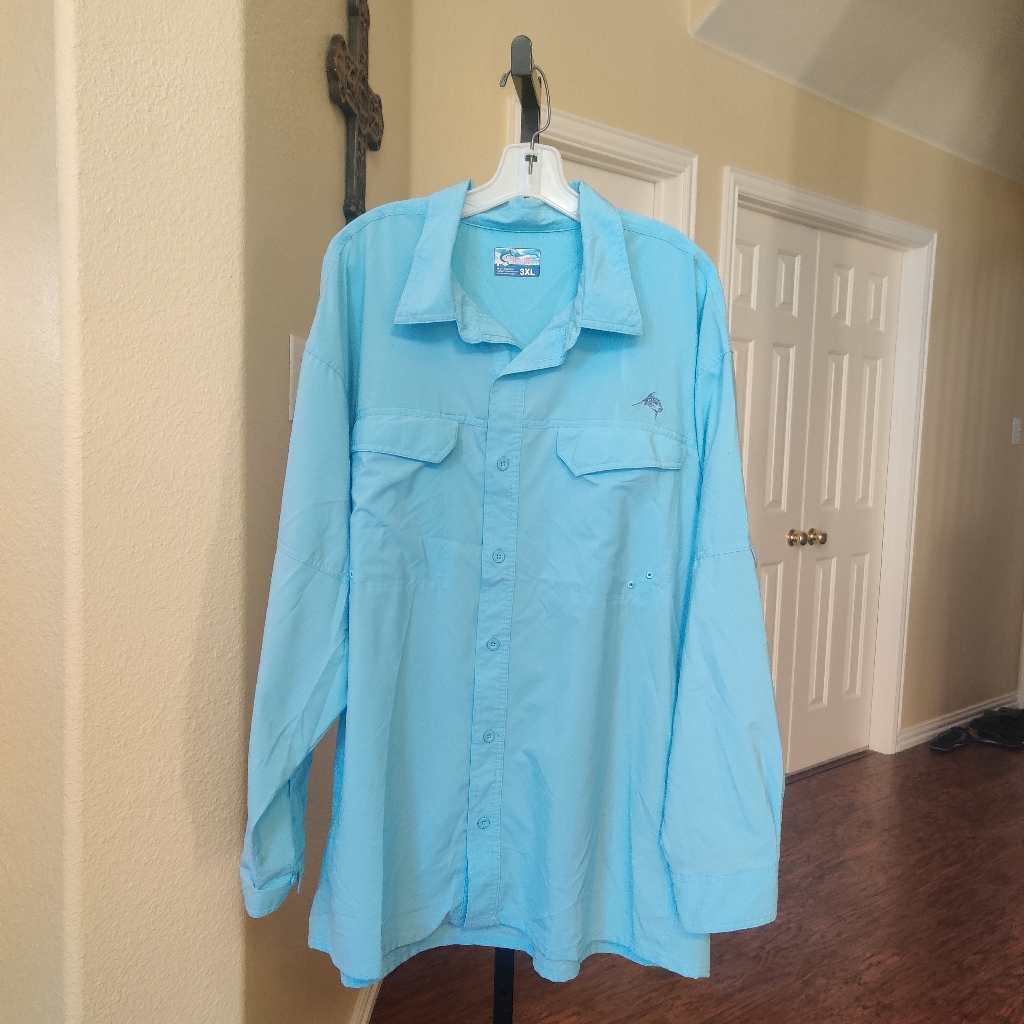 World Wide Sportsman Long Sleeve Blue Shirt 3x